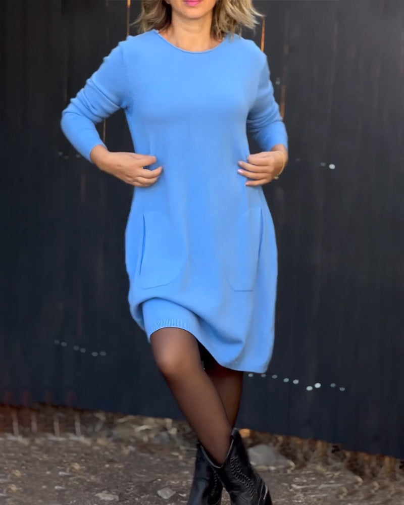Simple solid color dress