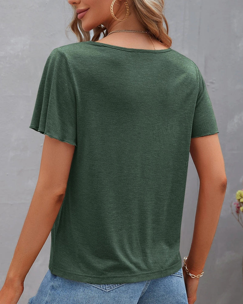 Solid color Cut Out T-shirt