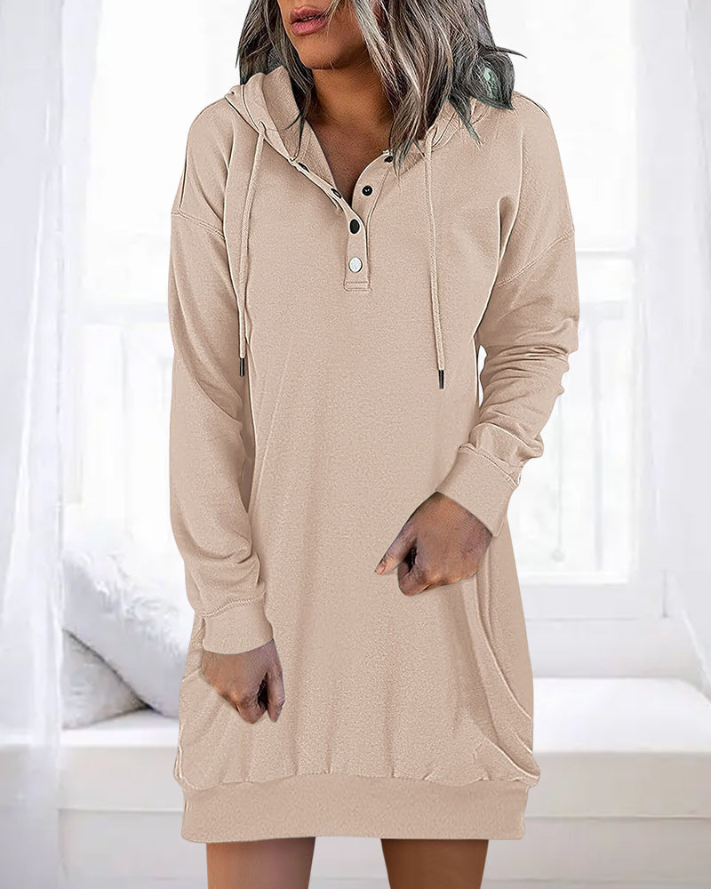 Solid color long hoodie