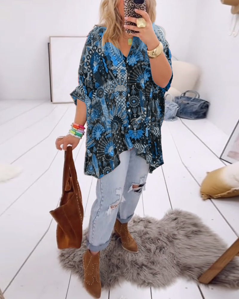Loose Fashion Printed Blouse