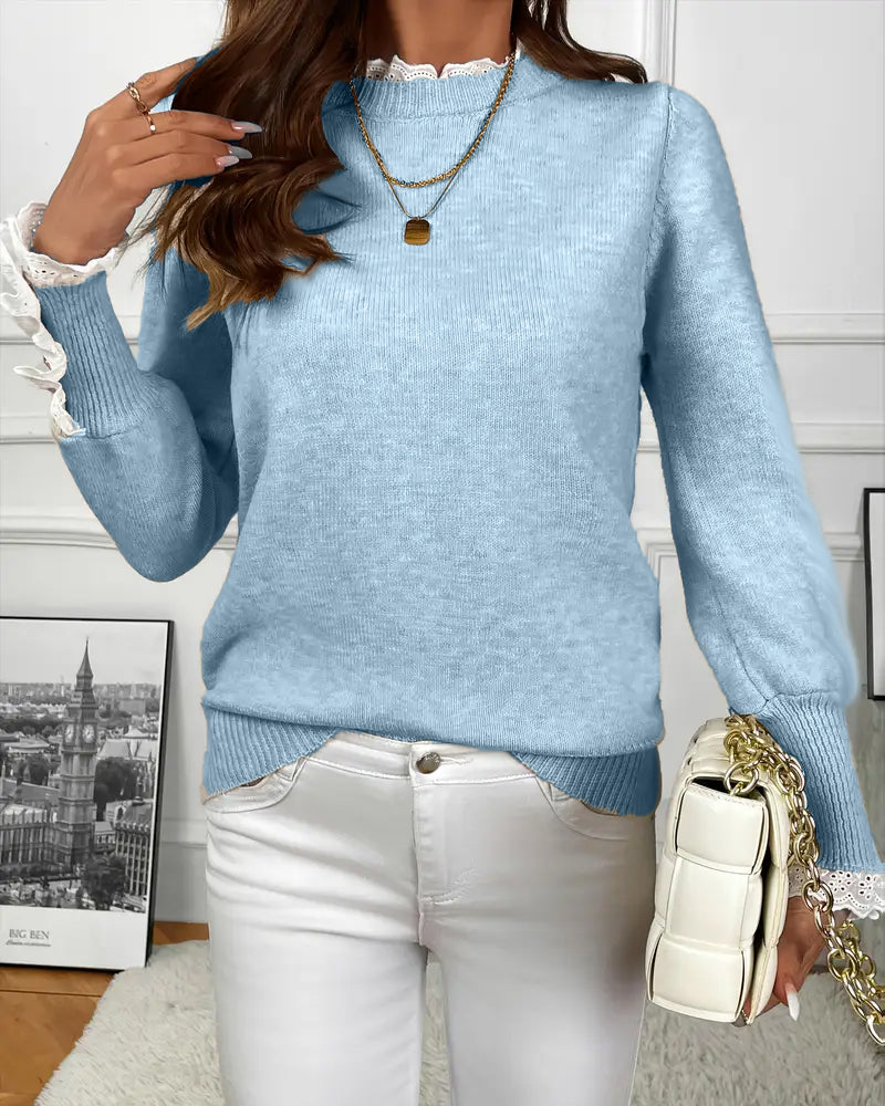 Elegant Lace-Trimmed Jumper
