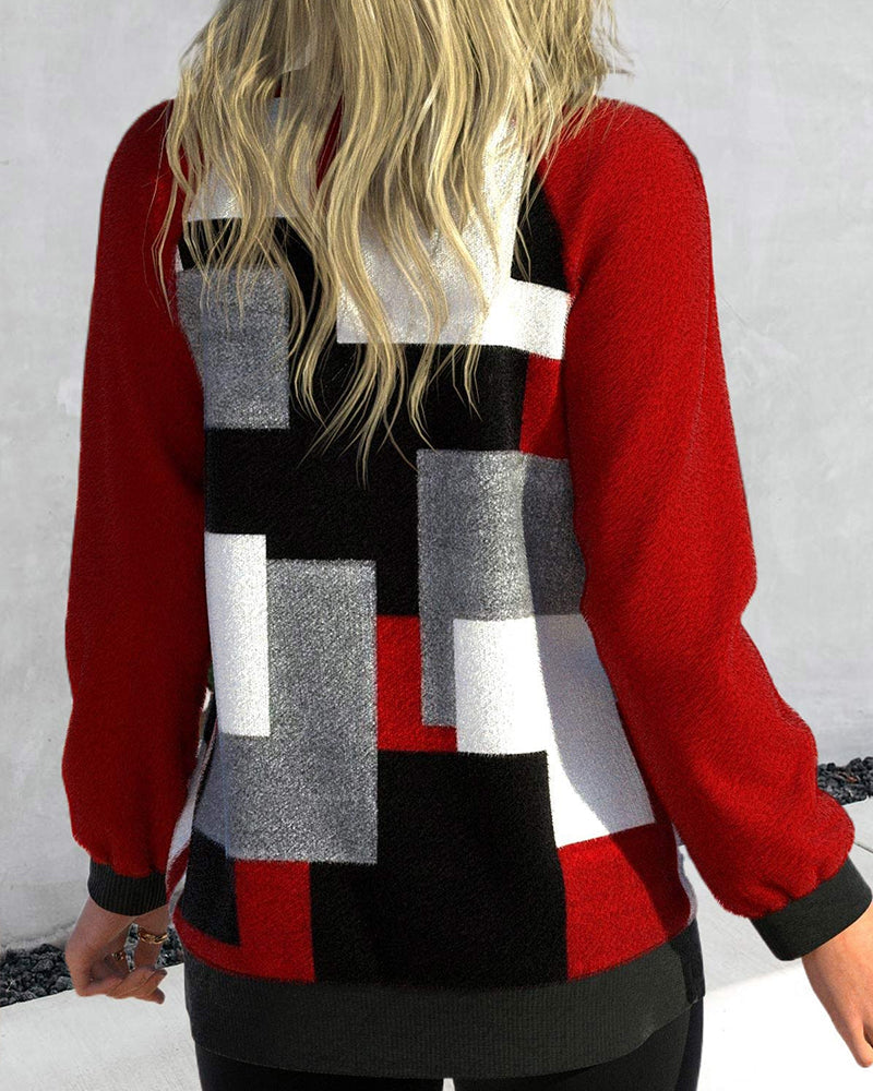 Color block paneled cardigan