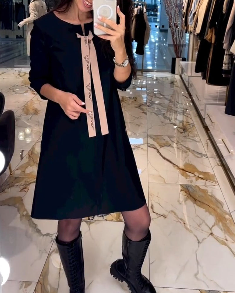 Elegant knee length dress with straps