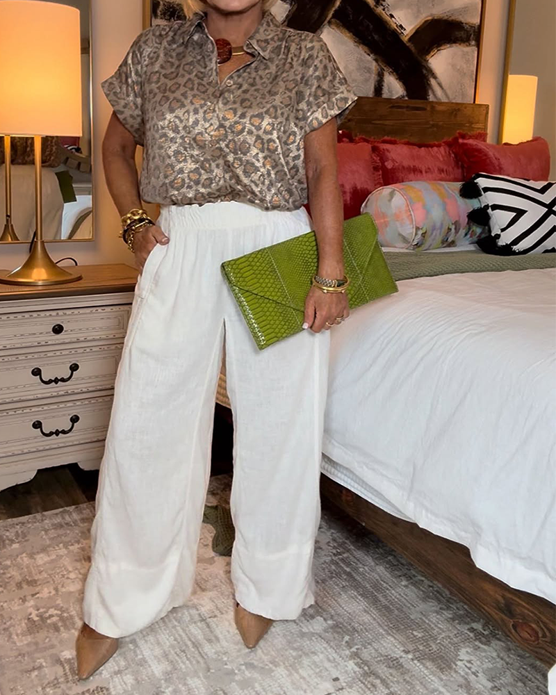 Casual Leopard Print Blouse