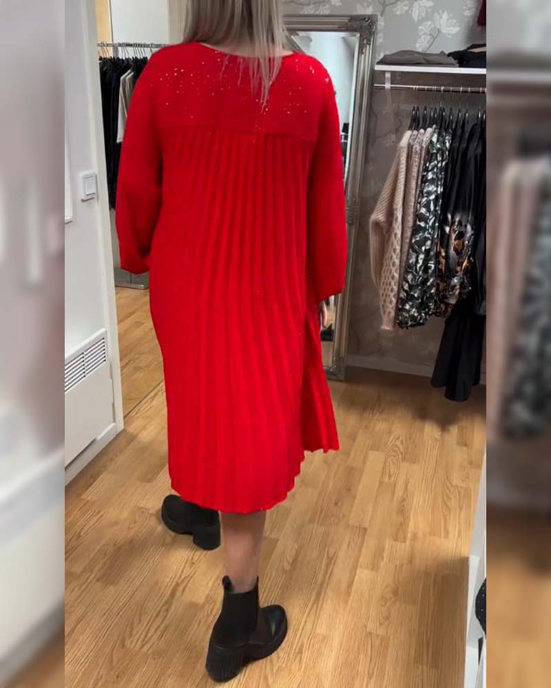 Puff-Sleeve Ruched Loose Dress