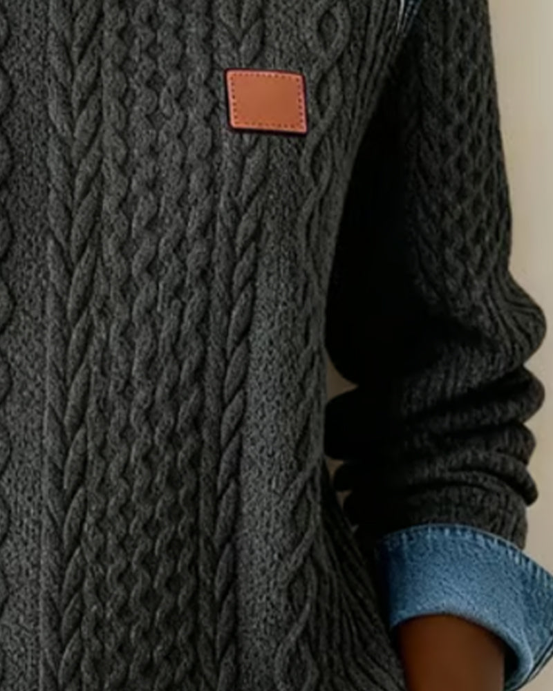 Color-Blocked Crew Neck Sweatshirt