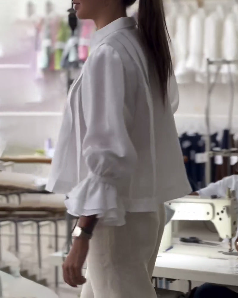Puff Sleeve Ruffle Shirt