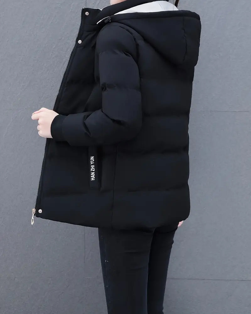 Casual Solid Color Warm Hooded Jacket
