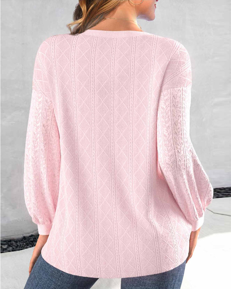 Simple solid color button sweatshirt