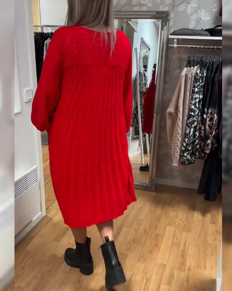 Puff-Sleeve Ruched Loose Dress