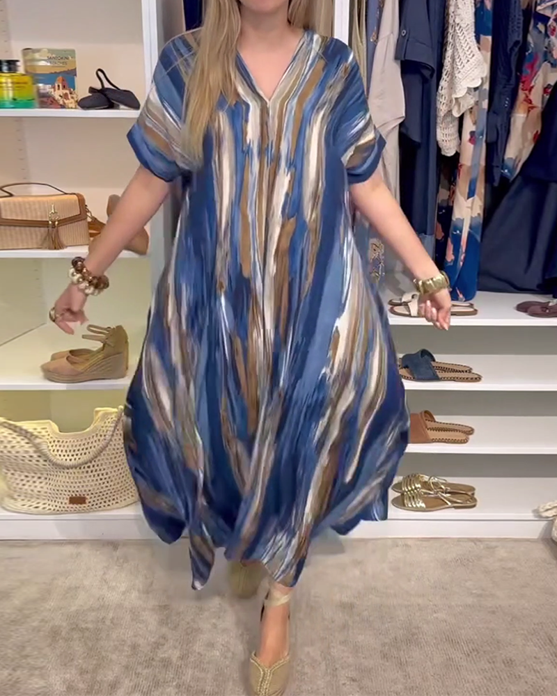 Casual Loose V-Neck Dress