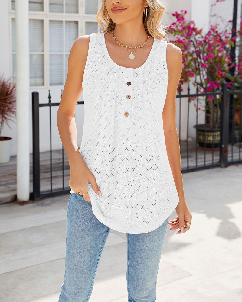 Sleeveless casual button-up vest