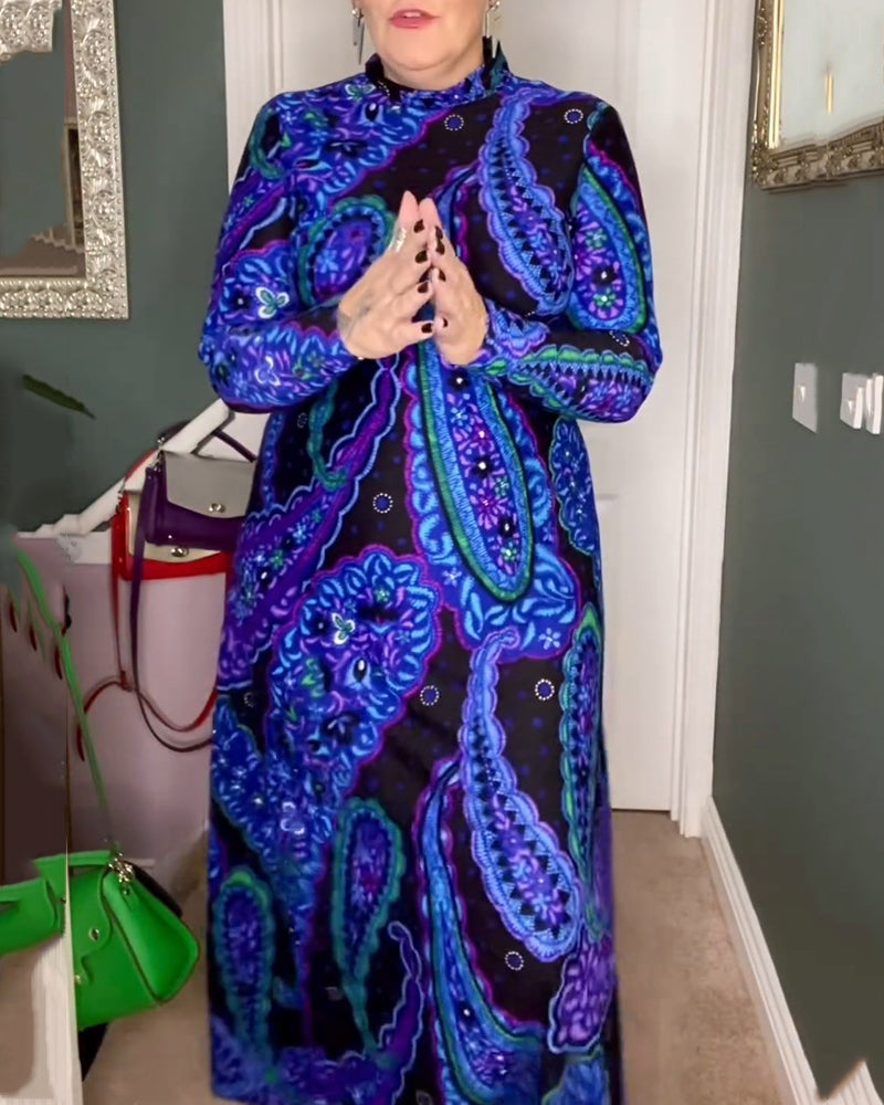 Paisley print elegant dress