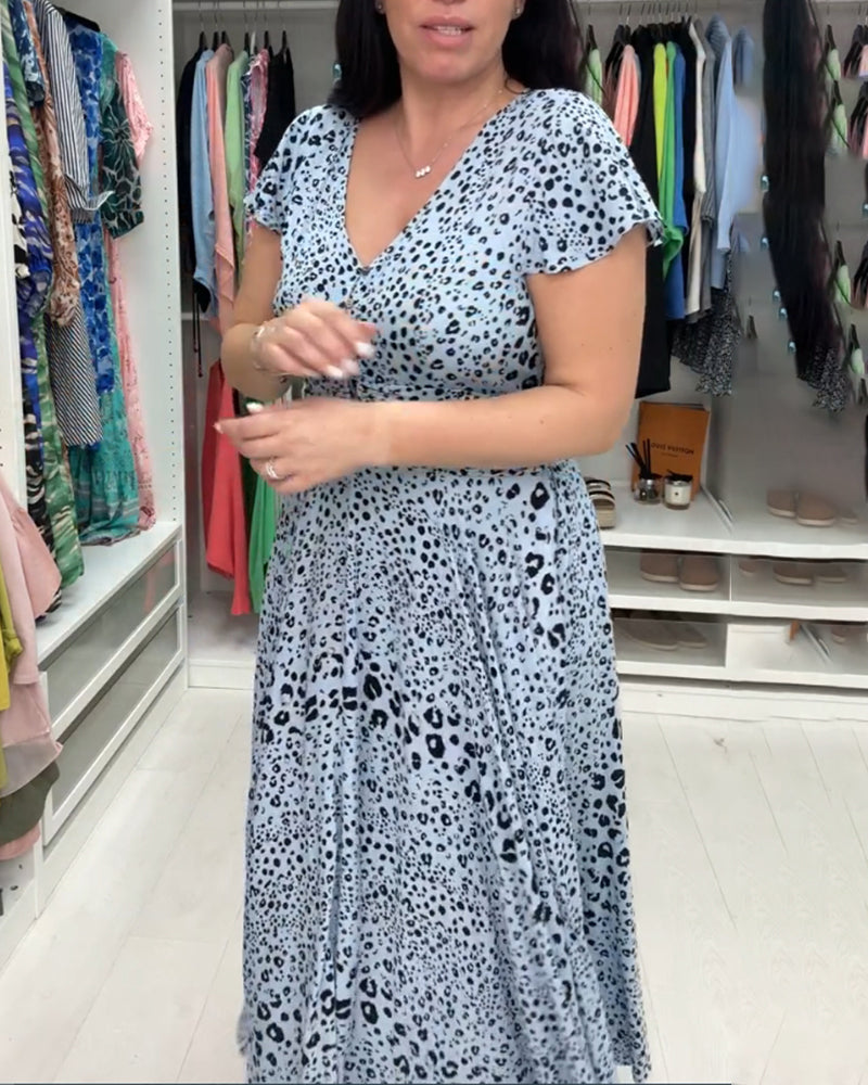 Short Sleeve V-Neck Dress