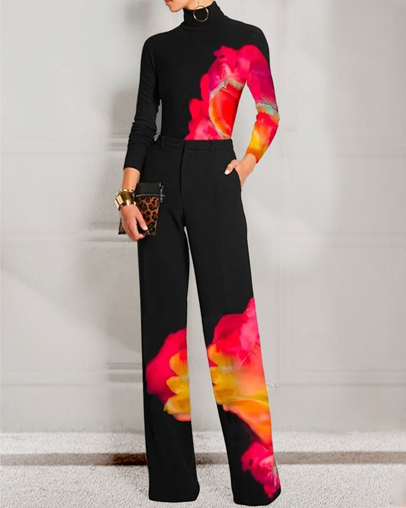 Skinny T-shirt with High Neck