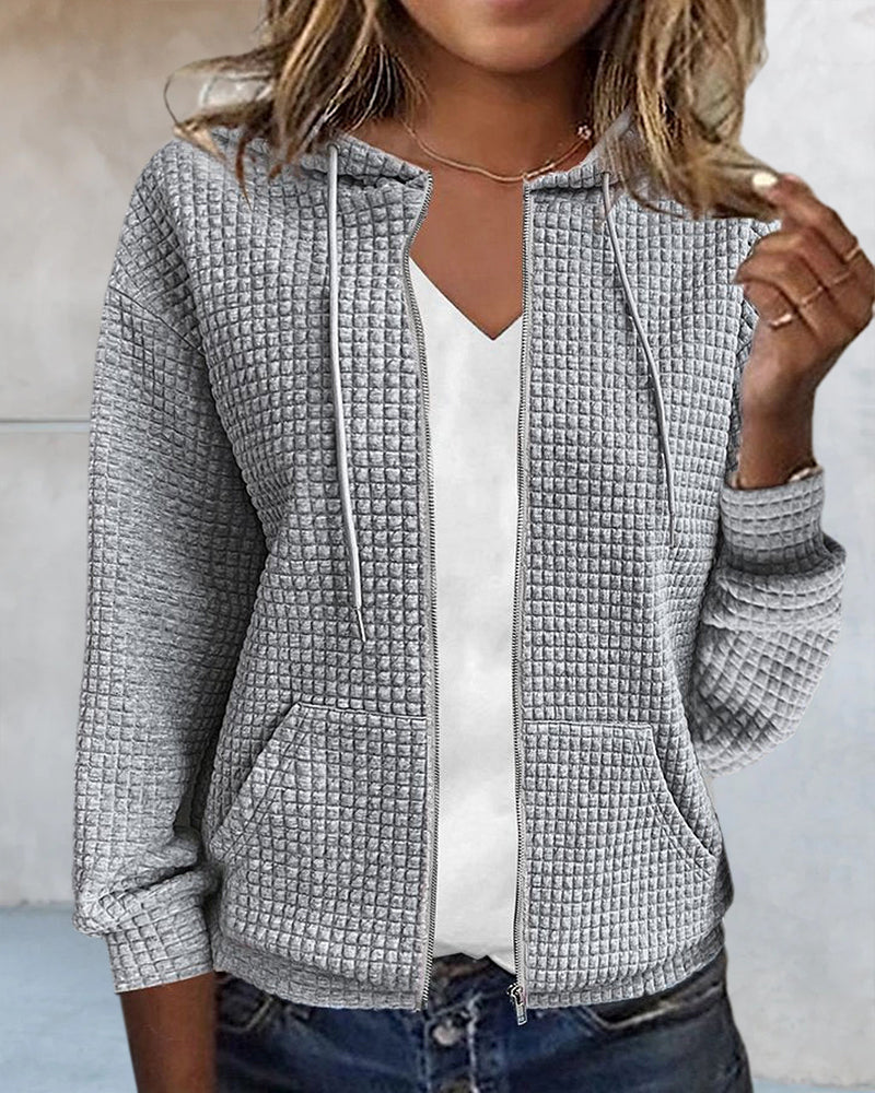 Plain pocket casual jacket