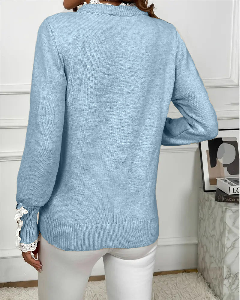 Elegant Lace-Trimmed Jumper