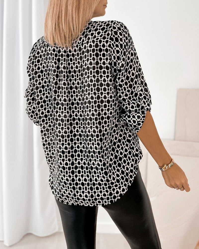 Polka Dot Casual Print Blouse