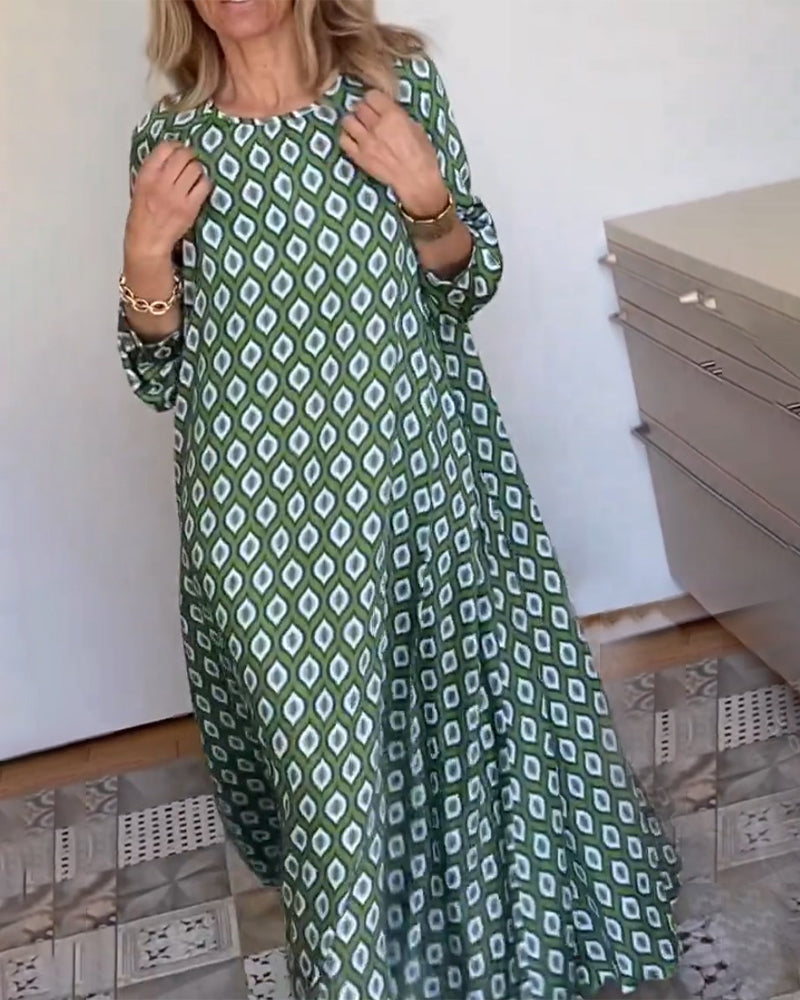 Geometric print casual dress