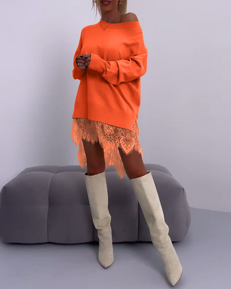 Solid color off shoulder slim pullover