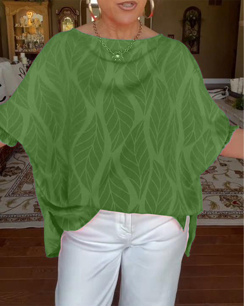 Round Neck Loose Print Blouse