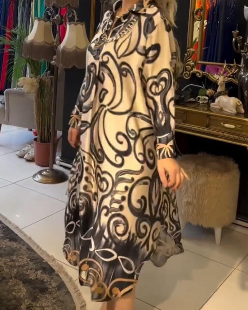 Loose and elegant printed dress