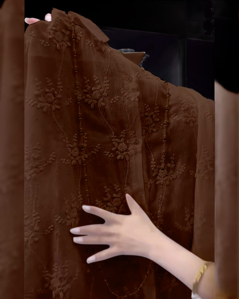 Solid Embroidered Drop Shoulder Shirt