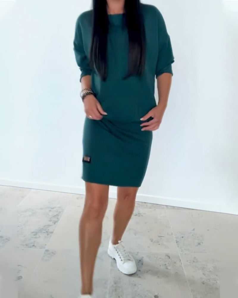 Long-Sleeved Casual Hip Dress