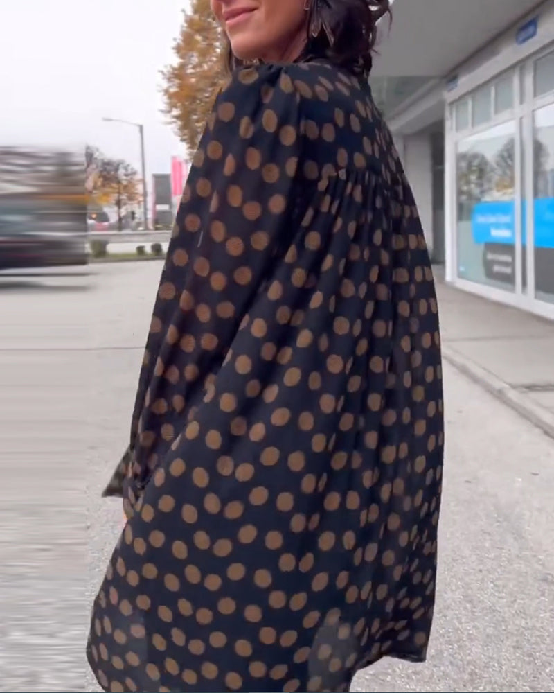 Polka Dot Long Sleeve Dress