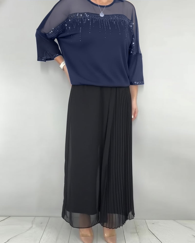 Mesh Splicing Loose Blouse