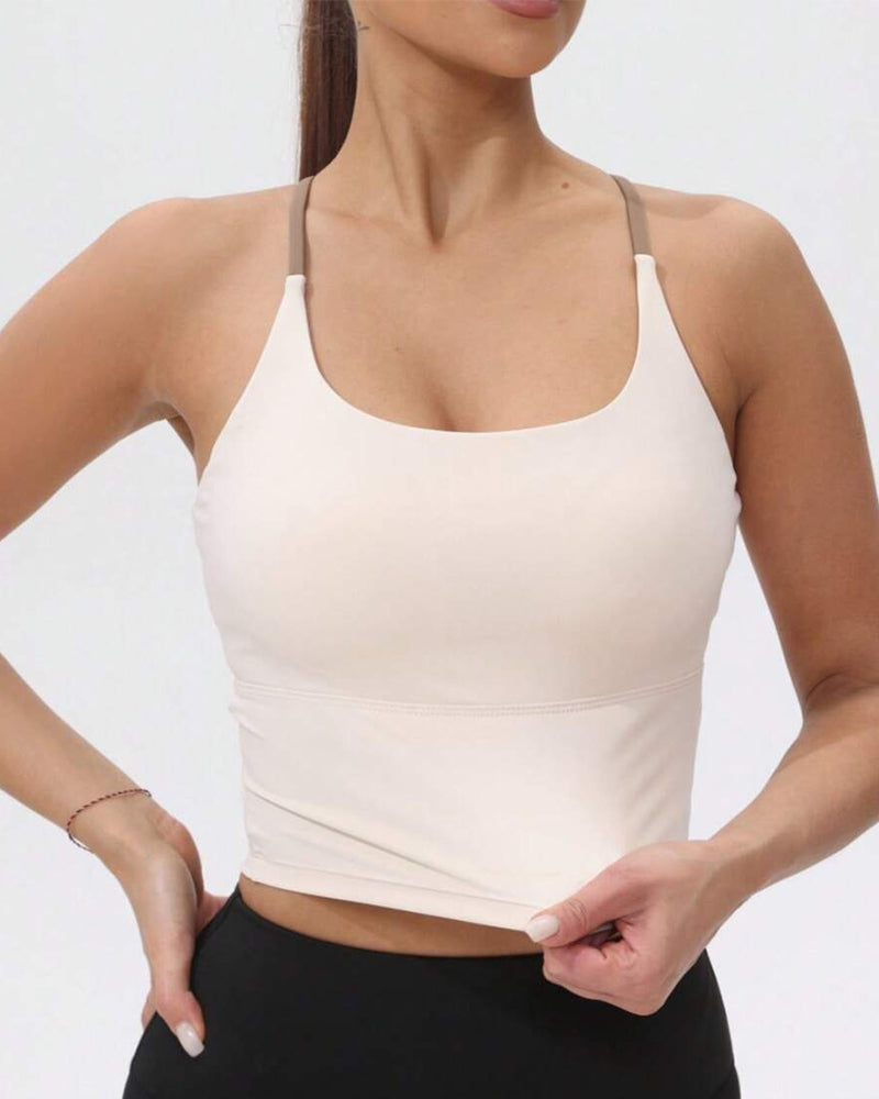 Integrated Chest Pad Sports Tank Top
