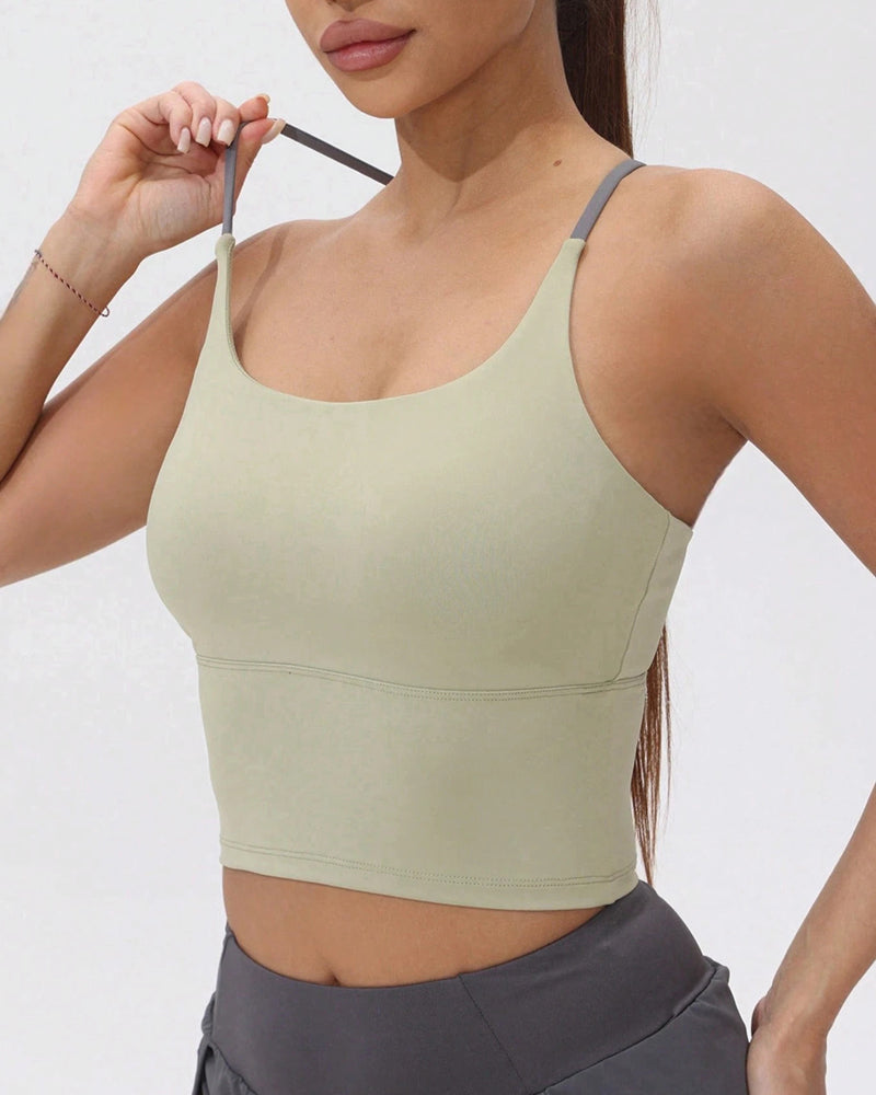 Integrated Chest Pad Sports Tank Top