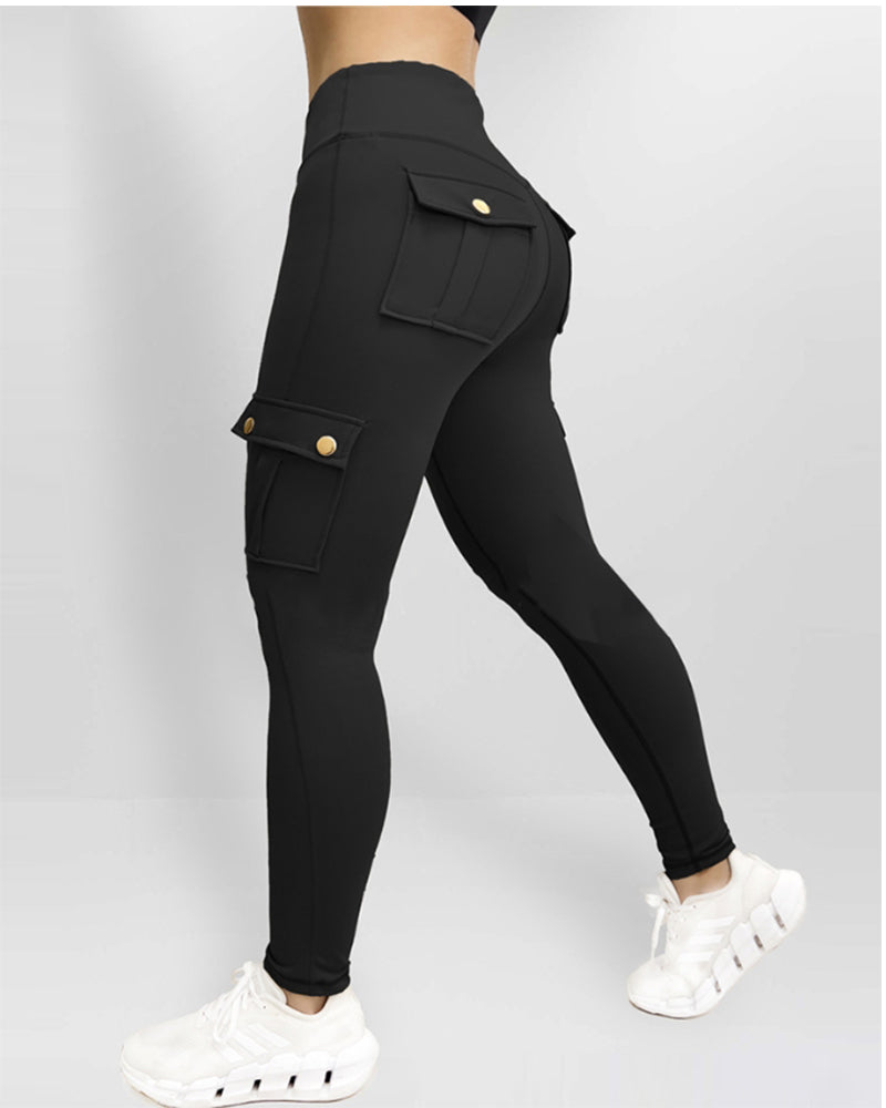 High waist quick dry pocket hip lift pants