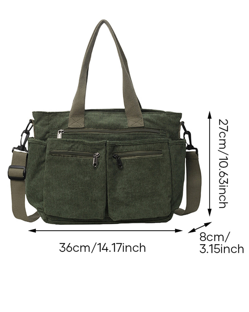 Solid color corduroy bag