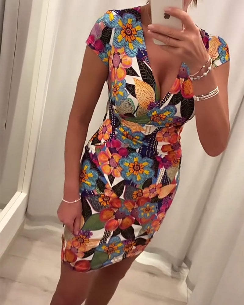 Deep V slim sexy dress