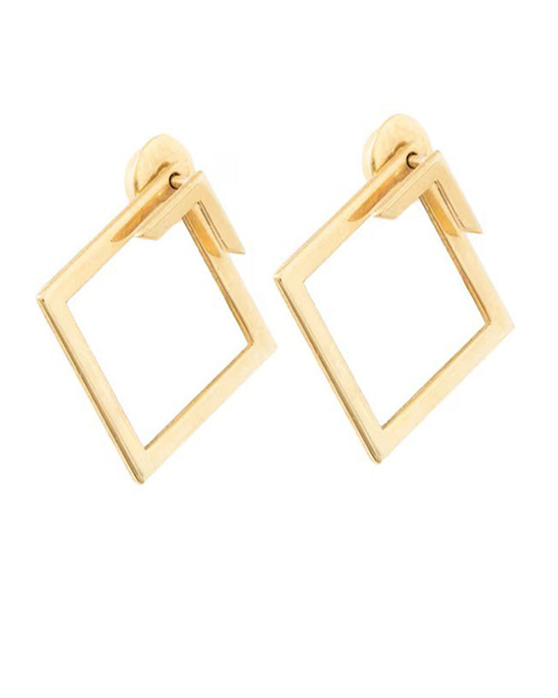 Simple diamond-shaped elegant earrings