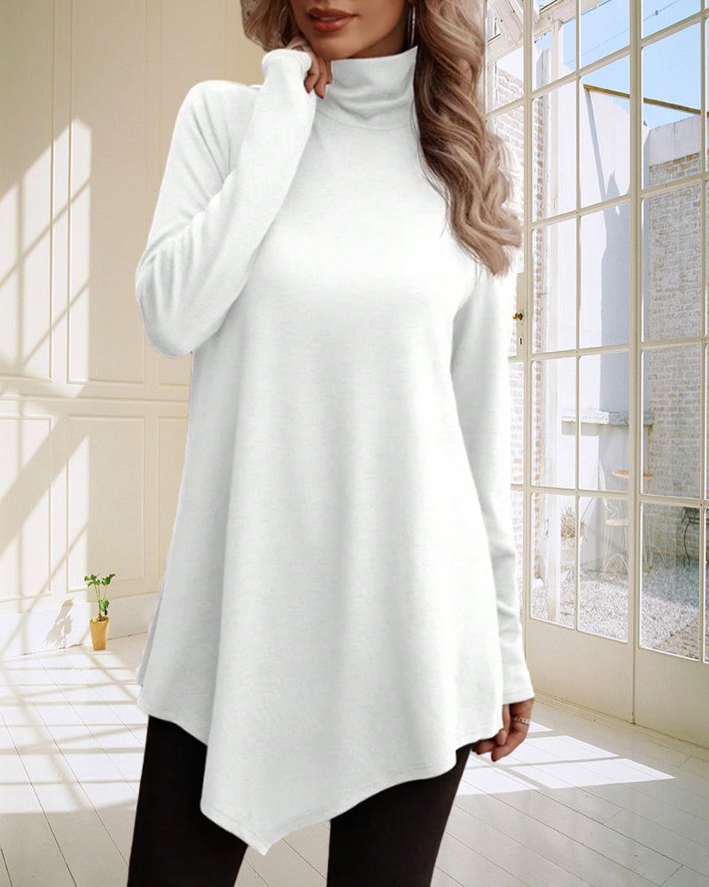 Solid color high neck tops