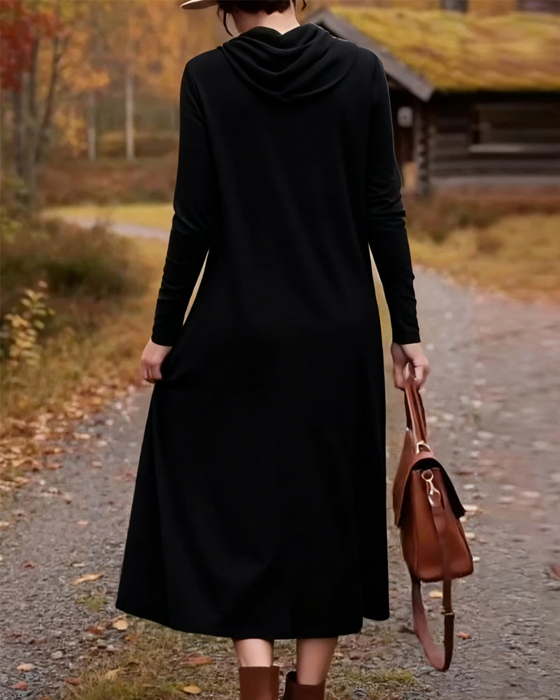 Casual Simple Solid Color Pocket Dress