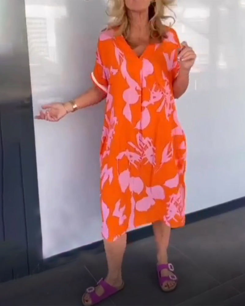 Casual loose printed dress