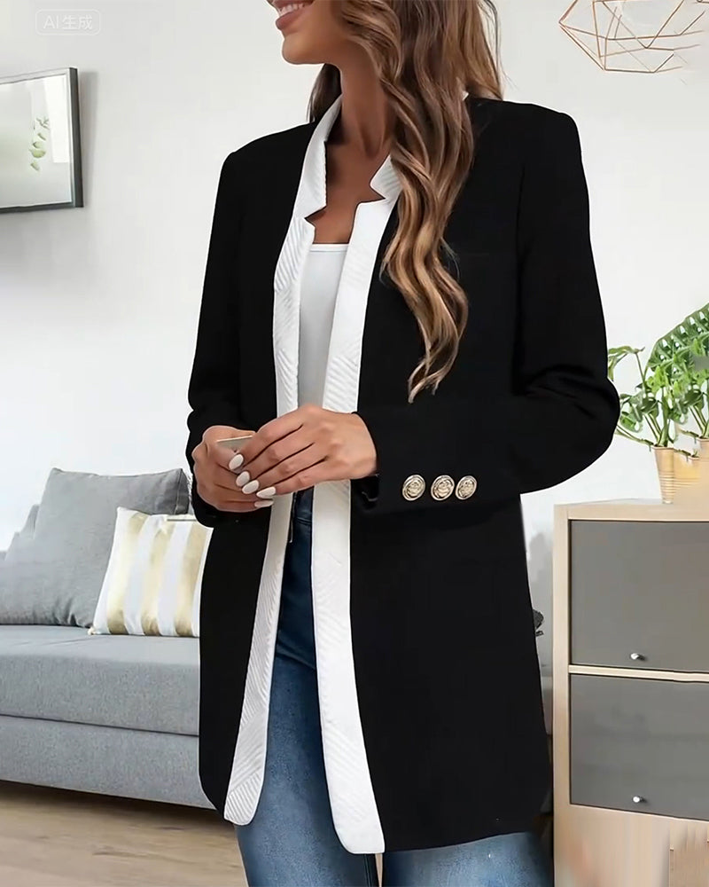 Fashionable Contrasting Color Coat