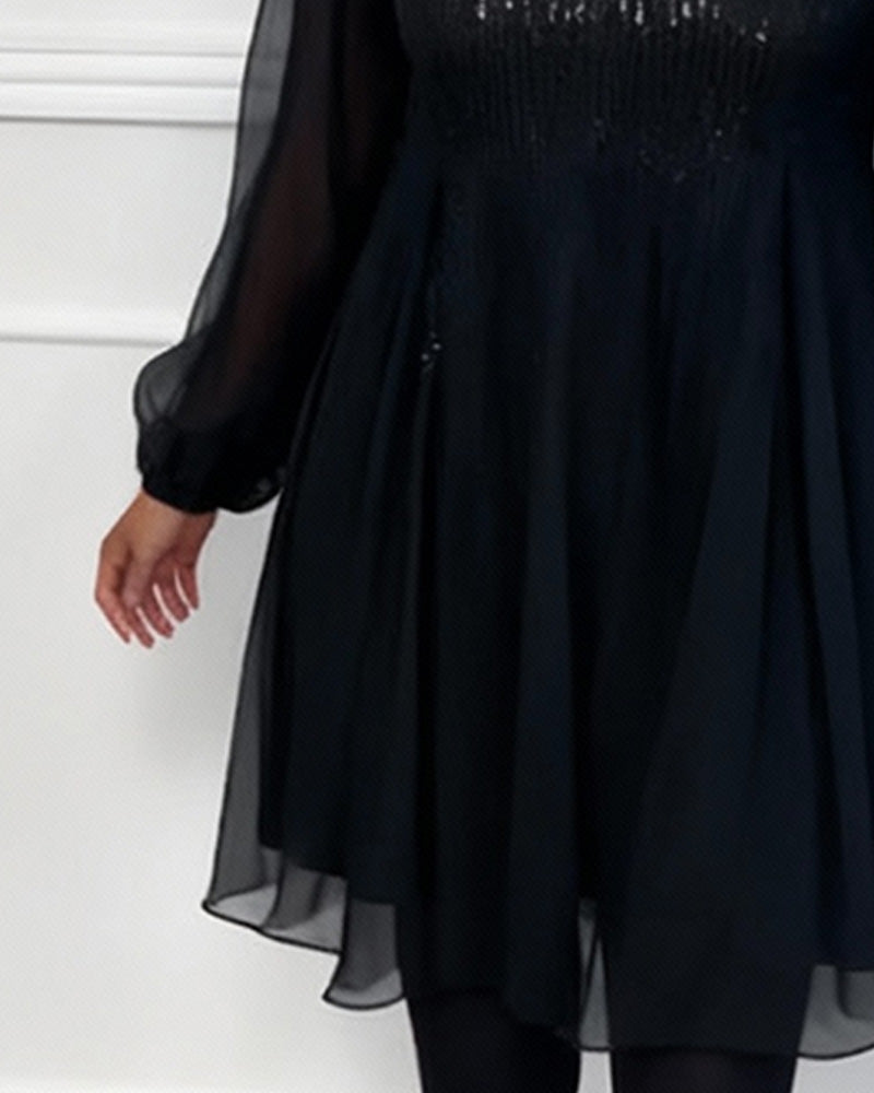 Round Neck Fashionable Solid Color Loose Dress