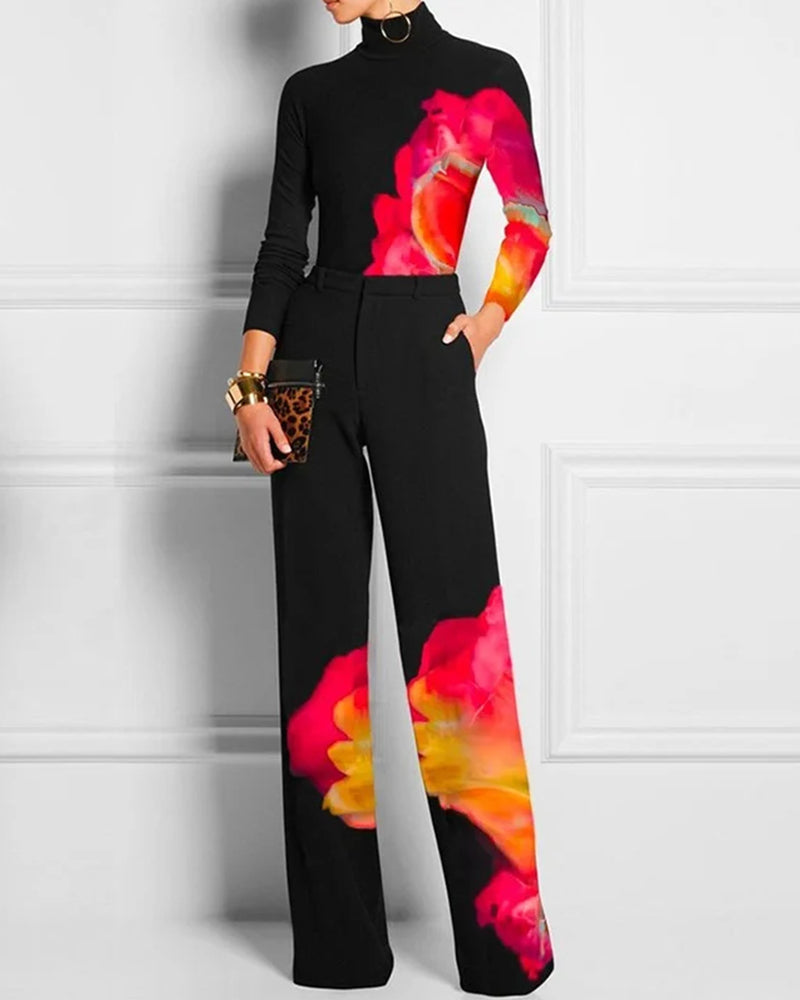 Skinny T-shirt with High Neck