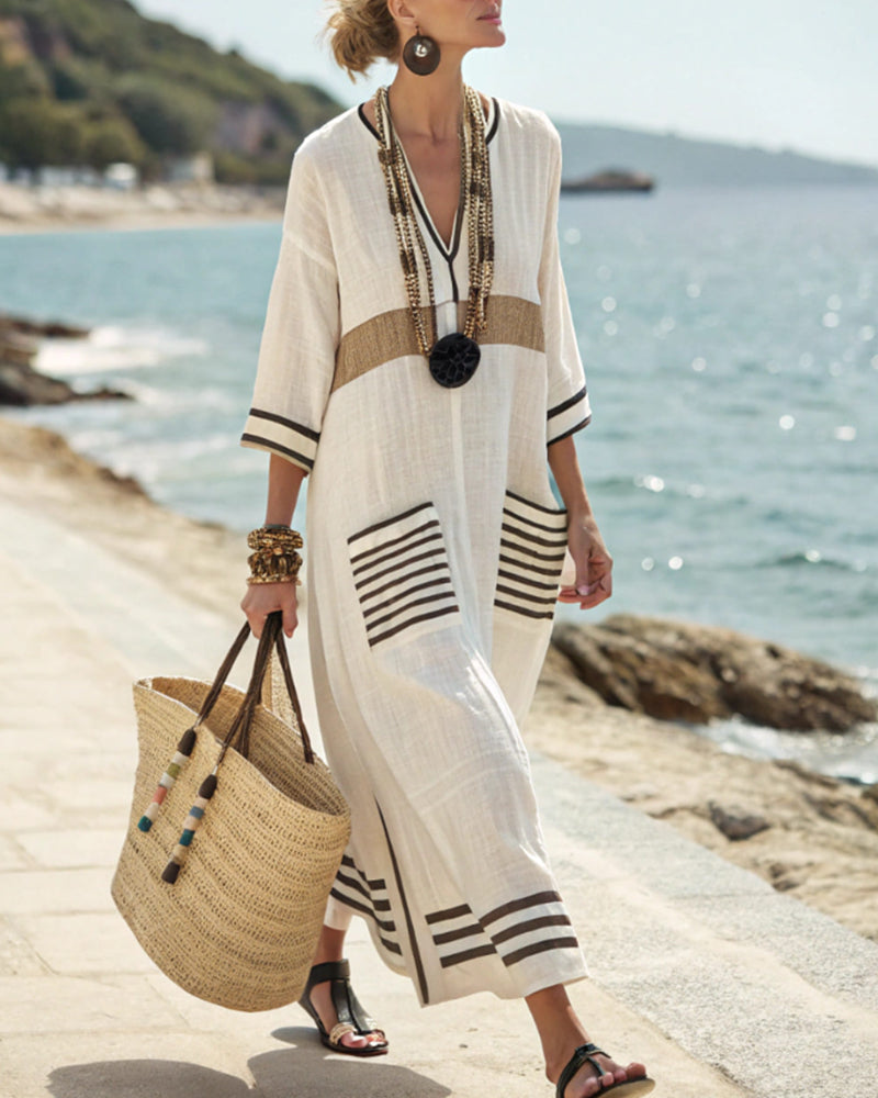 Holiday Contrast Loose Dress