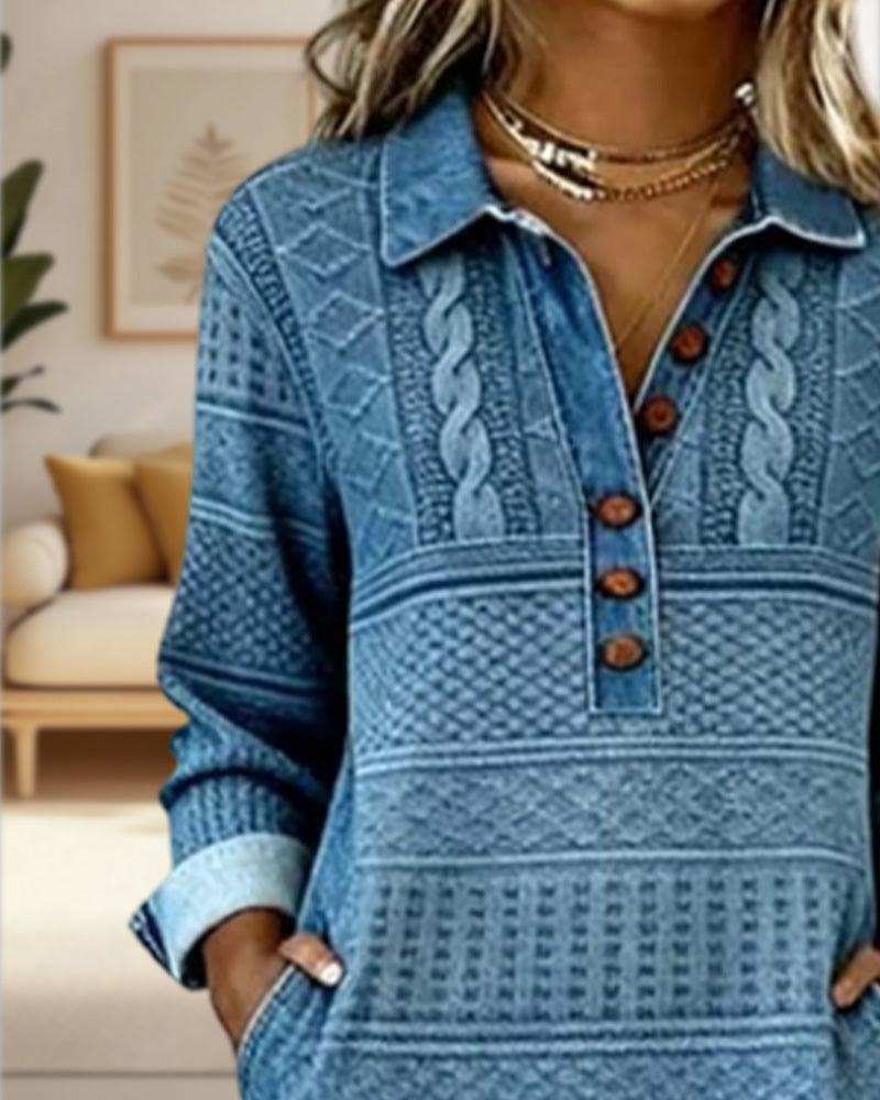 Fashionable Half Button Lapel Dress