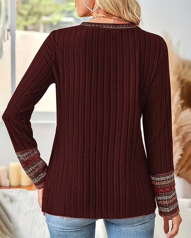 Fair Isle Ribbed Top