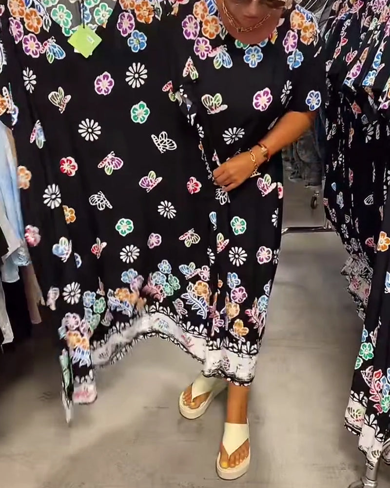 Oversized Printed Loose Dress