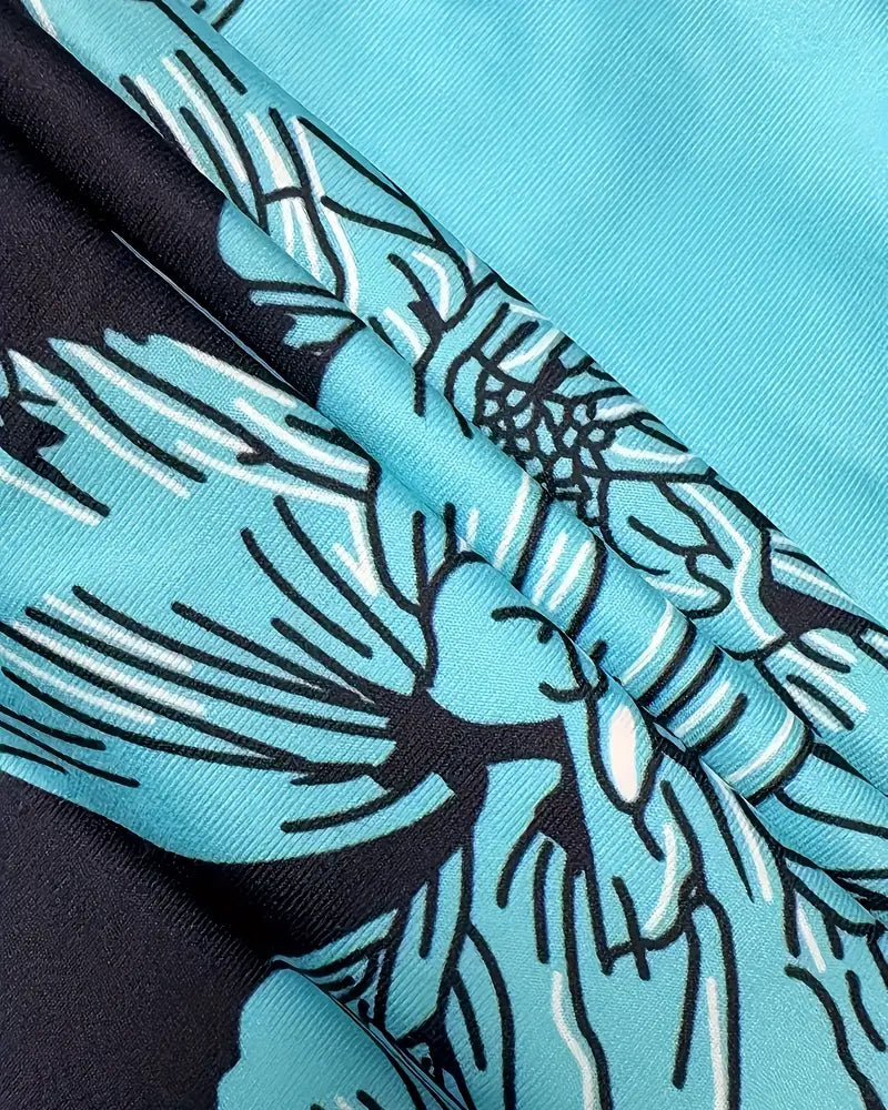 V-Neck Sleeveless Printed Colorblock Tank Top