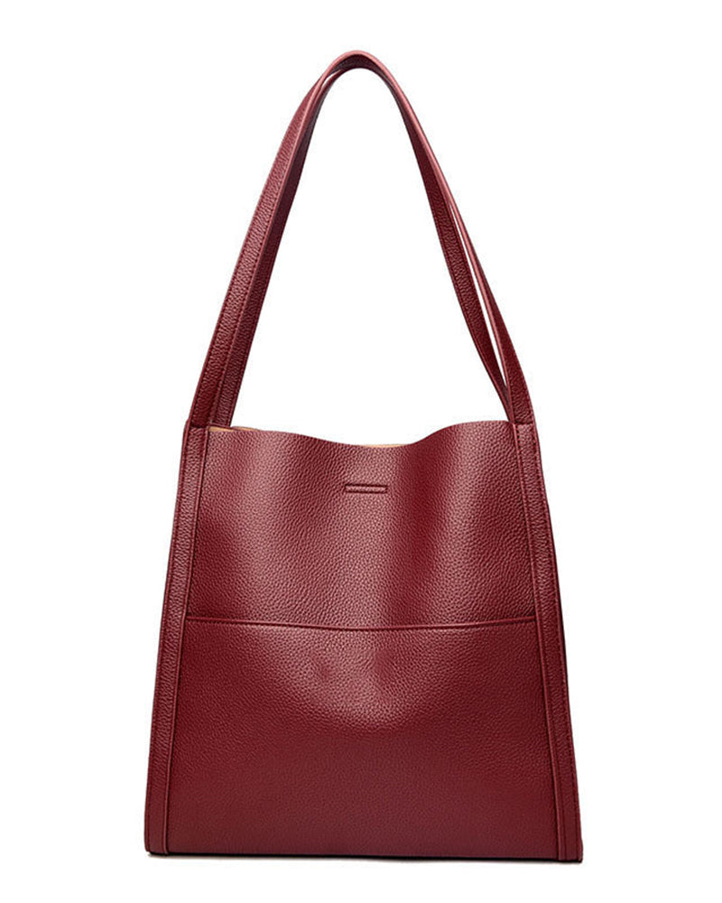 Solid color simple shoulder bag
