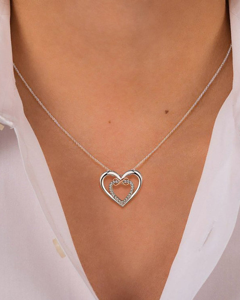 Fashion two-color love necklace