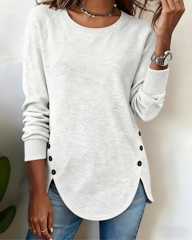 Irregular Hem Raglan Sleeve Sweatshirt